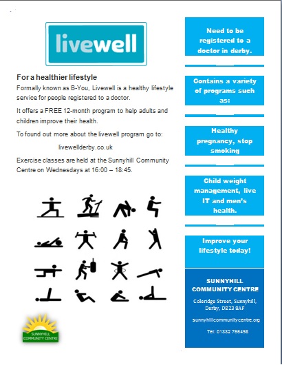 This is a poster for the livewell program at the centre